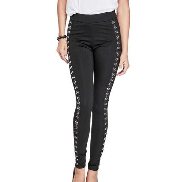 Guess Pants - Guess Skinny Ponte Hook Eye Legging